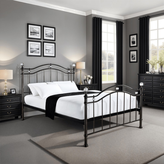 Elsa Black Nickel Bed Frame