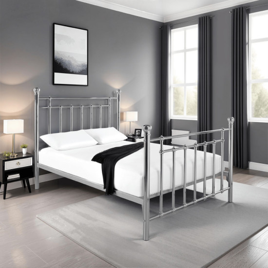 Irving Chrome Metal Bed Frame