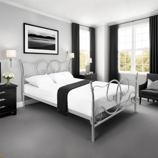 Newton Chrome Metal Bed Frame