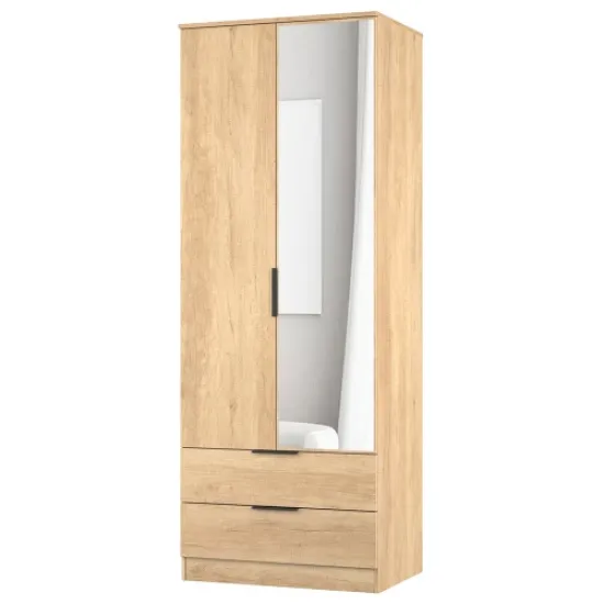 Erin Tall 2 Drawer Mirror Wardrobe