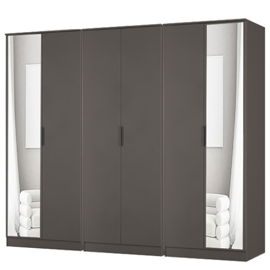 Erin Tall 6 Door Mirrored Wardrobe