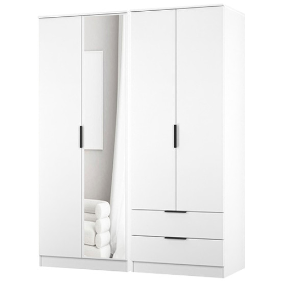 Erin Tall 4 Door 2 Drawer Mirror Wardrobe