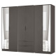 Erin Tall 6 Door 2 Drawer Mirrored Wardrobe