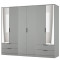 Erin Tall 6 Door 4 Drawer Mirrored Wardrobe