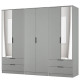 Erin Tall 6 Door 4 Drawer Mirrored Wardrobe
