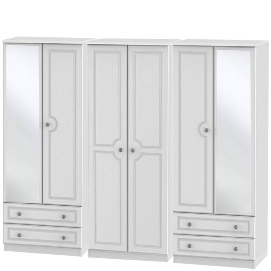 Liberty 6 Door 4 Drawer Mirrored Wardrobe