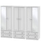 Liberty 6 Door 6 Drawer Mirrored Wardrobe