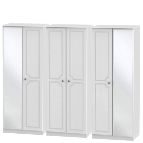 Liberty 6 Door Mirrored Wardrobe