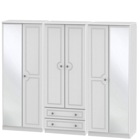 Liberty 6 Door 2 Drawer Mirrored Wardrobe