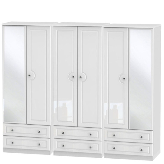 Liberty 6 Door 6 Drawer Mirrored Wardrobe