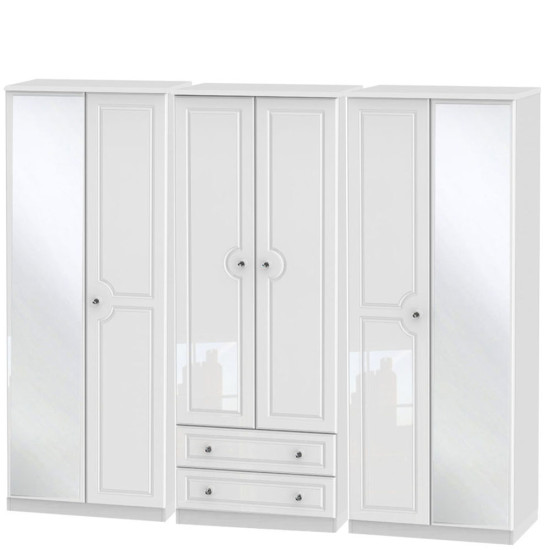Liberty 6 Door 2 Drawer Mirrored Wardrobe