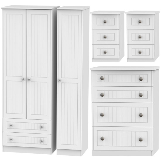 Miami 4 Piece Drawer Bedroom Set - Large