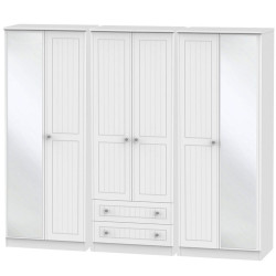 Miami 6 Door 2 Drawer Mirrored Wardrobe