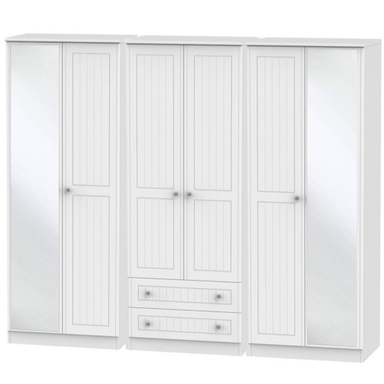 Miami 6 Door 2 Drawer Mirrored Wardrobe