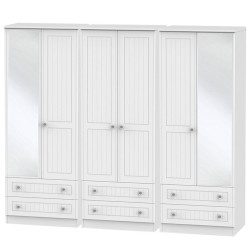 Miami 6 Door 6 Drawer Mirrored Wardrobe