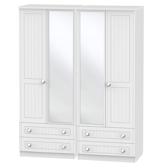Miami 4 Door 4 Drawer Mirrored Wardrobe
