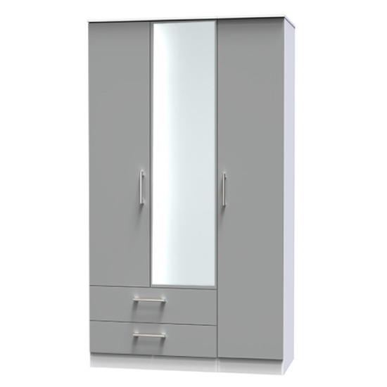 Mono 3 Door 2 Drawer Mirrored Wardrobe