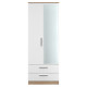 Mono 2 Drawer Mirrored Wardrobe