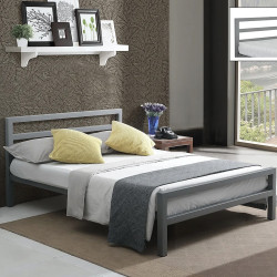 City Block Grey Metal Bedframe