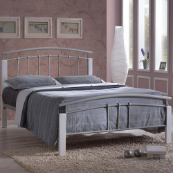 Tetras Silver with White Metal Bedframe