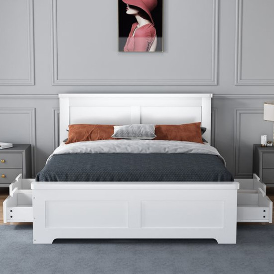 Conway White Wooden Bedframe