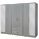 Destiny 6 Door 2 Drawer Mirrored Wardrobe