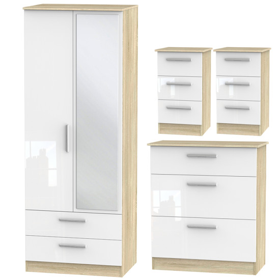 Mono 4 Piece Drawer Bedroom Set