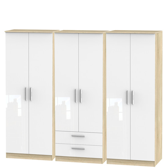 Mono 6 Door 2 Drawer Wardrobe