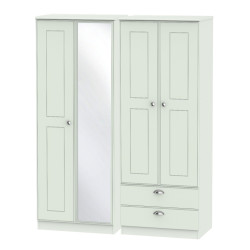 Verona Tall 4 Door 2 Drawer Mirrored Wardrobe