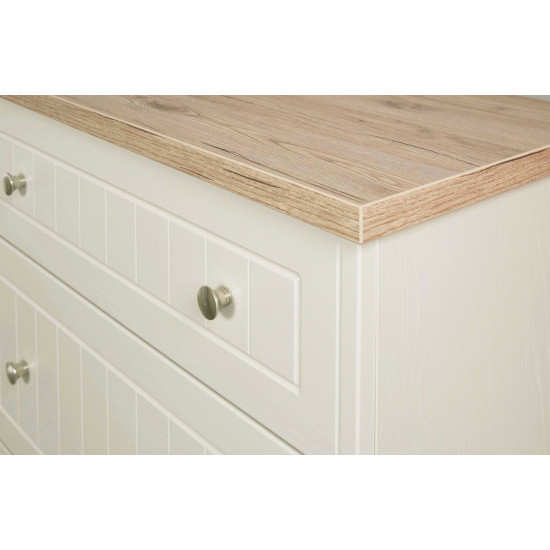 Venice Tall Triple Mirrored 2 Small Drawer Wardrobe