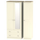 Venice Tall Triple 2 Drawer Mirrored Wardrobe