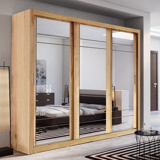 Florida Grey 250cm Sliding Wardrobe