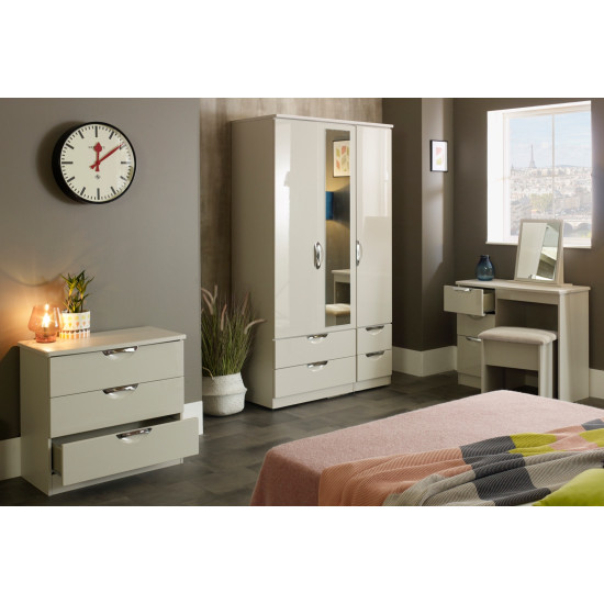 Canterbury 4 Door 2 Drawer Mirrored Wardrobe