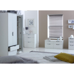 Canterbury 3 Door 4 Drawer Mirror Wardrobe