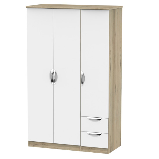 Canterbury Tall 3 Door 2 Small Drawer Wardrobe