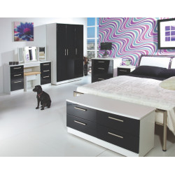 Michigan Tall 2 Drawer Mirror Wardrobe