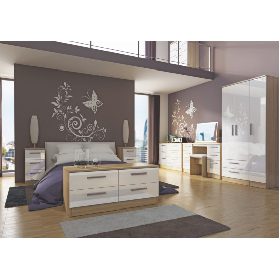 Michigan Tall 4 Door 4 Drawer Mirror Wardrobe
