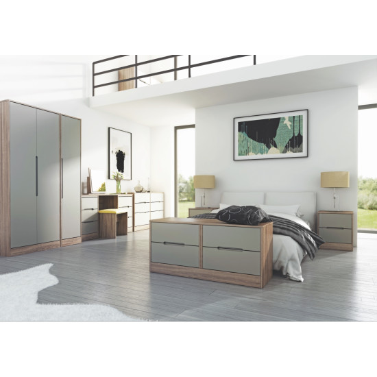 Munich Tall 2 Drawer Mirror Wardrobe