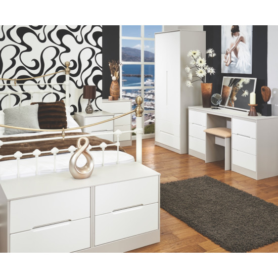 Munich Tall 2 Drawer Mirror Wardrobe