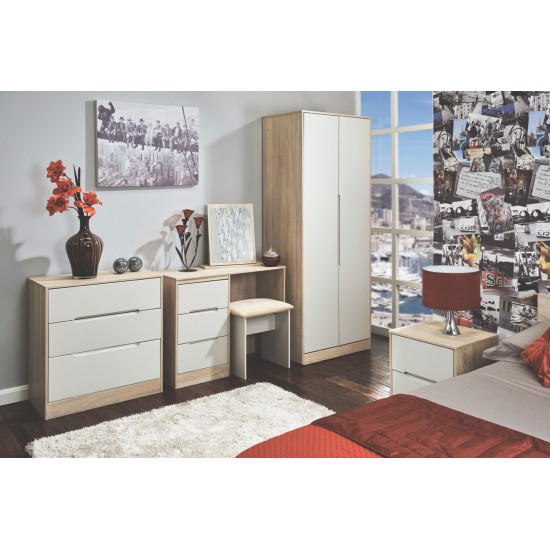 Munich Tall 3 Door 2 Drawer Mirror Wardrobe