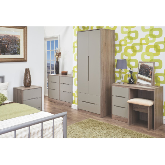Munich Tall 3 Door 2 Drawer Mirror Wardrobe