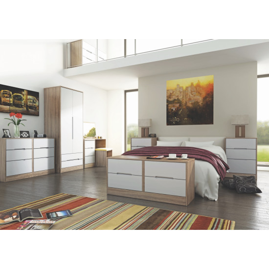 Munich Tall 4 Door 2 Drawer Mirror Wardrobe