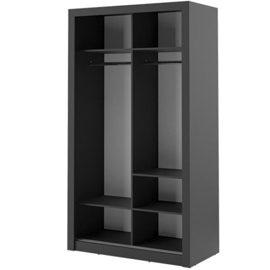 Maine Black 120cm Sliding Wardrobe