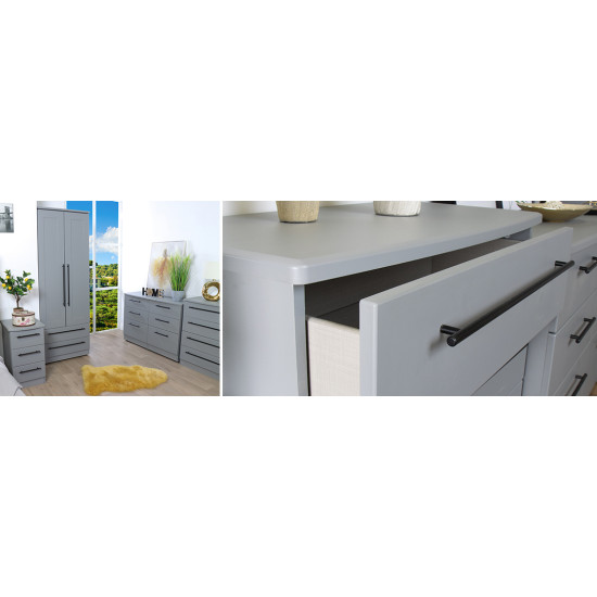 Kingston 5 Door 2 Drawer Centre Mirrored Wardrobe 