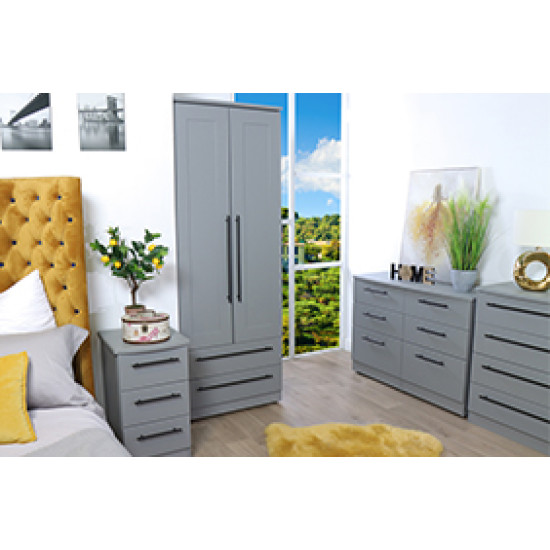 Kingston 5 Door 2 Drawer Centre Mirrored Wardrobe 