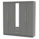 Howard Tall 5 Door 2 Drawer Centre Mirrored Wardrobe