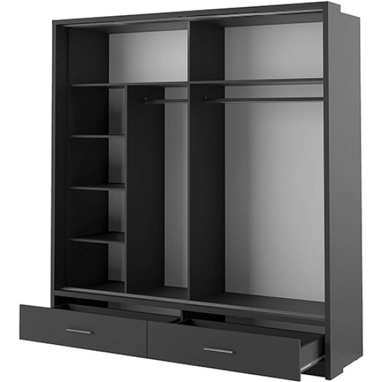 Arizona Black 200cm Sliding Wardrobe