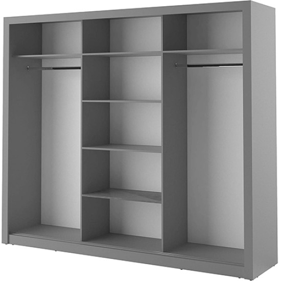 Florida Grey 250cm Sliding Wardrobe