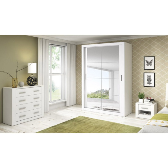 Kansas White 120cm Sliding Wardrobe