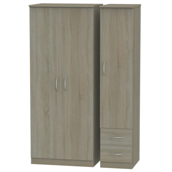 Avondale 3 Door 2 Small Drawers Wardrobe